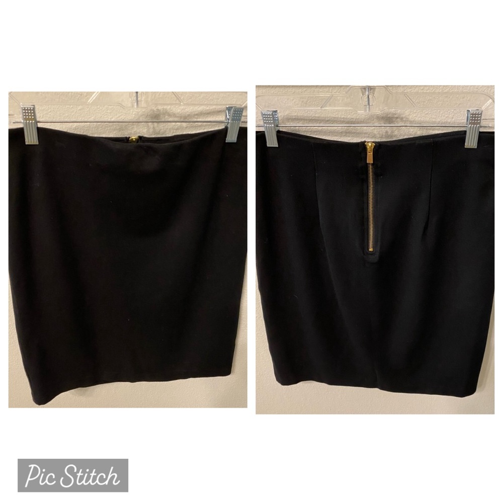 EUC Philosophy black with gold zipper skirt, size 8